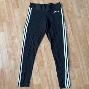 Adidas black stripe leggings